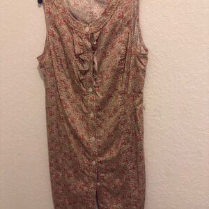 Talbots Paisley Button-Front Blouse in Pink and Gold